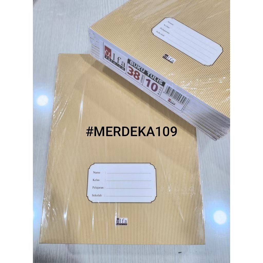 

Buku Tulis Alfa Premium Sampul Coklat 38 Lembar 1 pak isi 10 buku