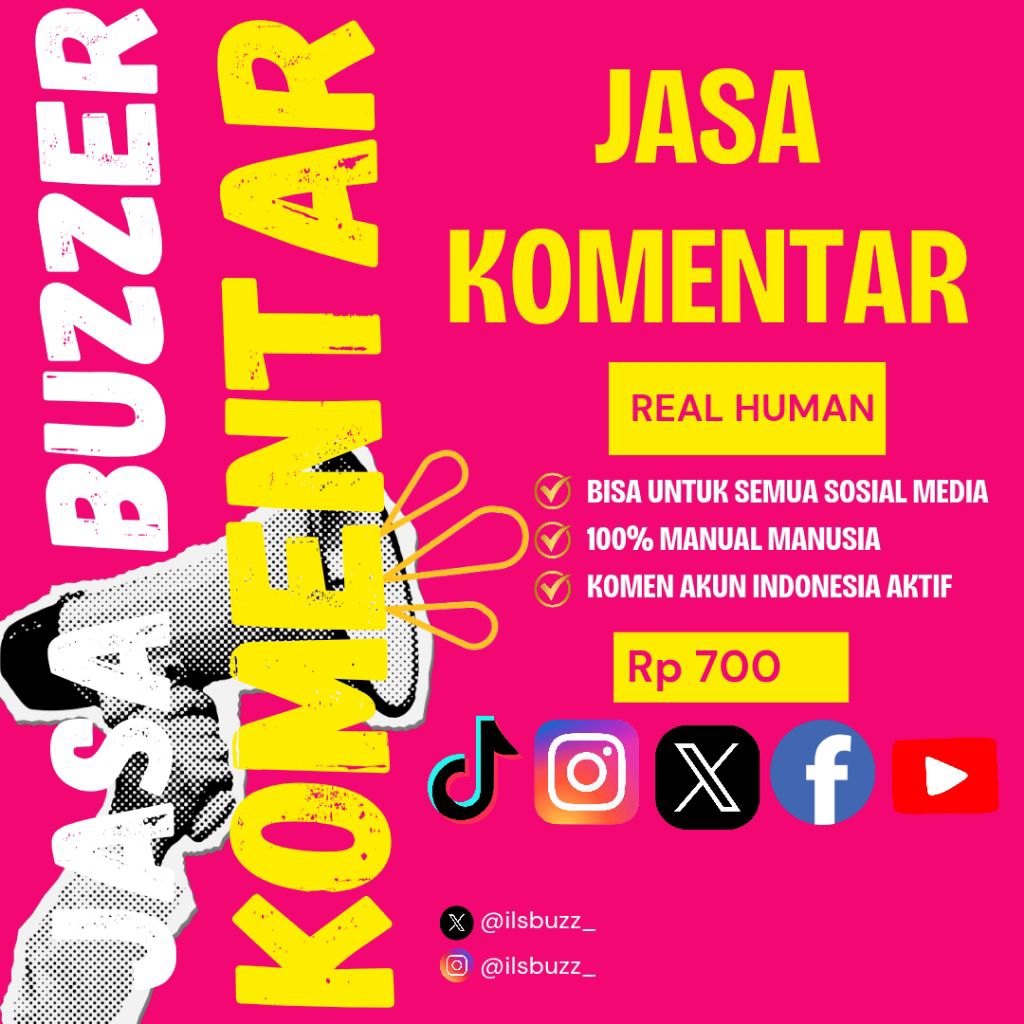 JASA KOMENTAR REAL HUMAN TIKTOK INSTAGRAM TWITTER FACEBOOK YOUTUBE