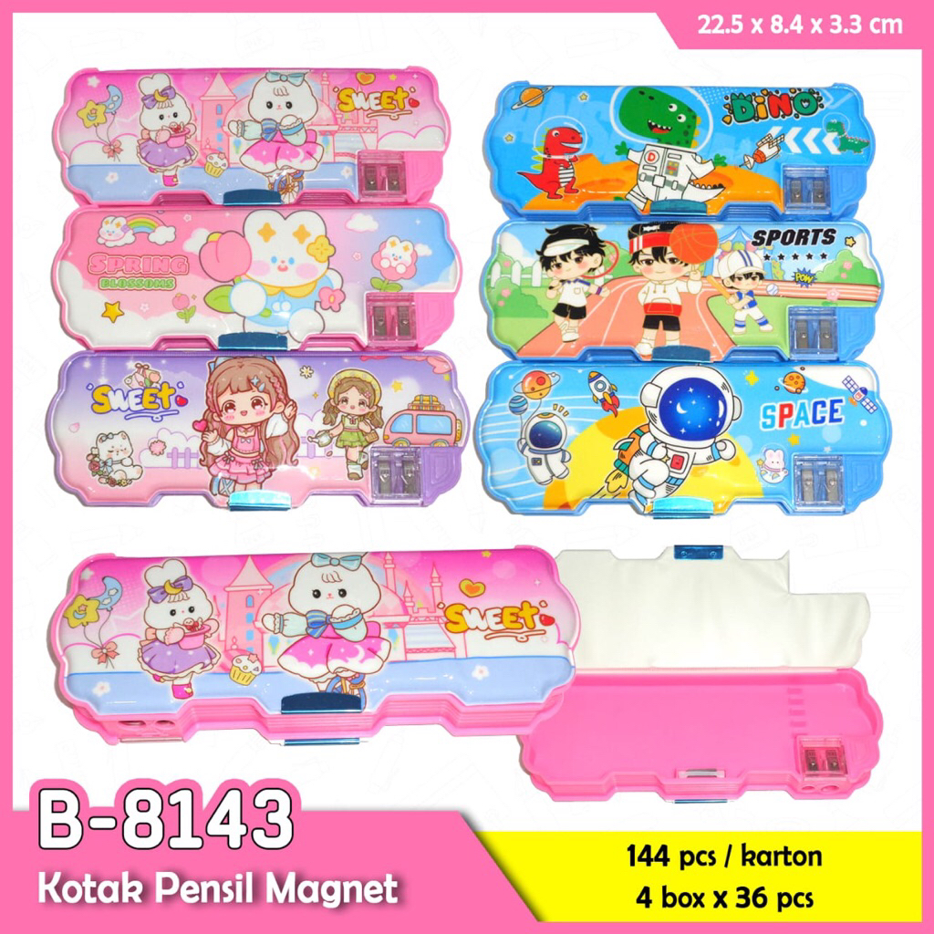 

GROSIR 6pcs(mix) B-8143 kotak pensil Magnet // Tempat pensil magnet // kotak pensil murah