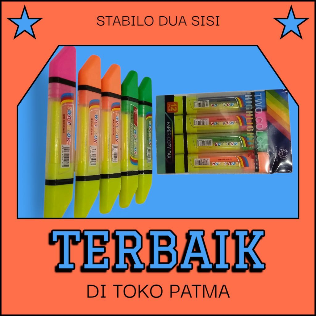 

Highlighter Two Color / Stabilo 2 Sisi Warna Safari Sf-112 isi12pcs