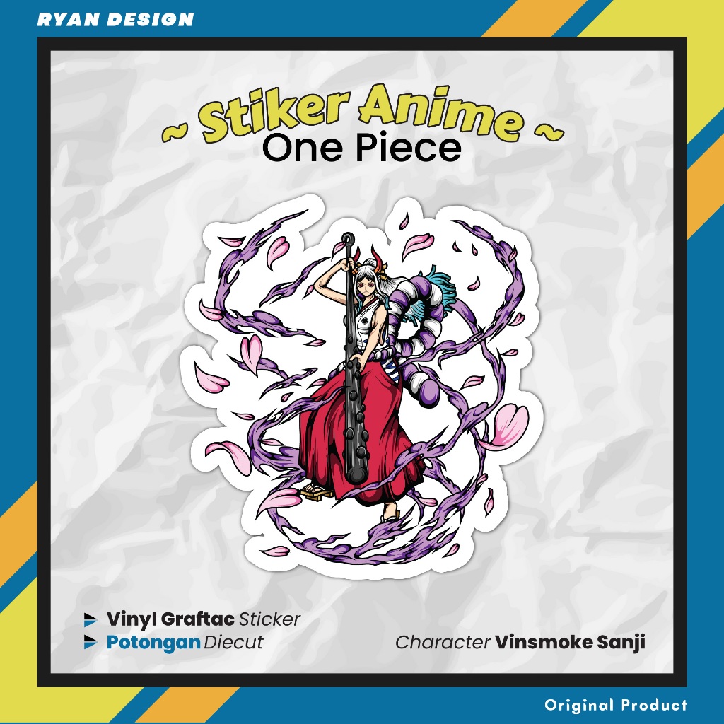 

Sticker Anime One Piece Yamato Stiker Laptop Case Hp Ukuran 5 Cm