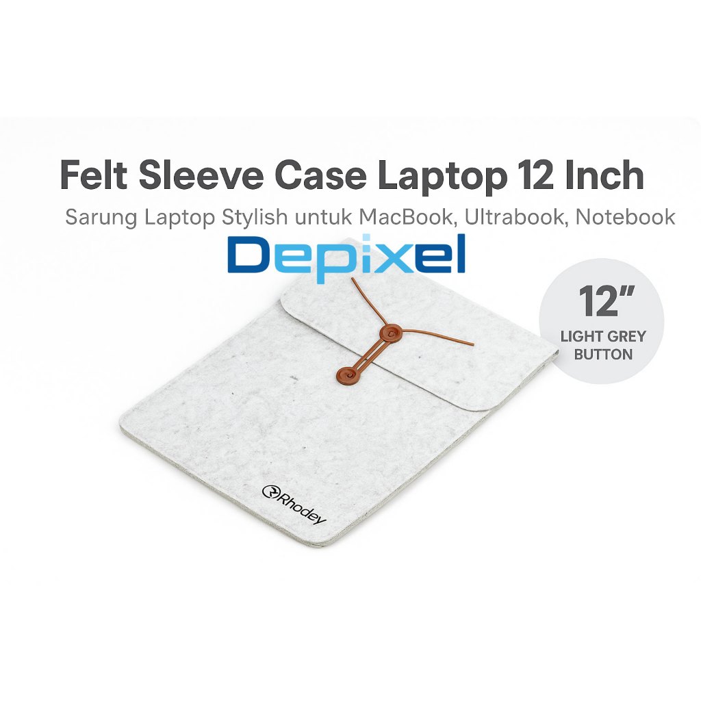 Felt Button Style Sleeve Case 12 Inch – 