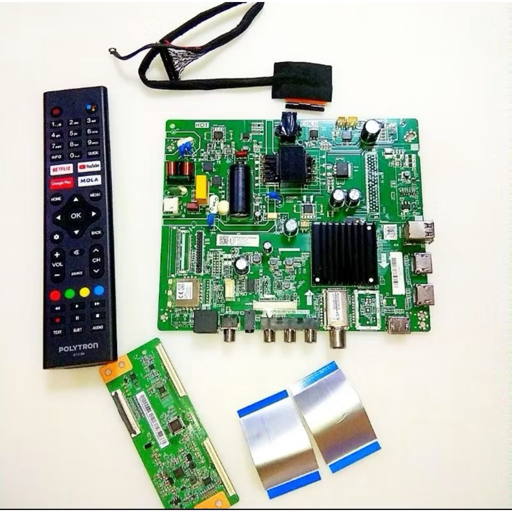 MESIN TV LED POLYTRON PLD 43AG9953E ORIGINAL MB 43AG9953 TCON 43AG9953 REMOT 43AG9953 ORI