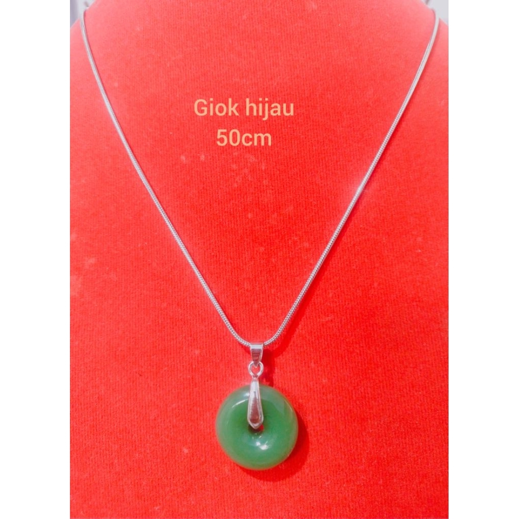 KALUNG TITANIUM ANTI KARAT OMKARA LIONTIN GIOK