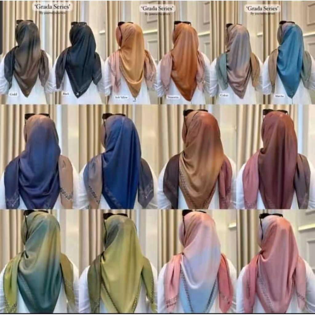 Segiempat Voal Motif Journey Gradasi kw jilbab denay kw hijab jorney kw