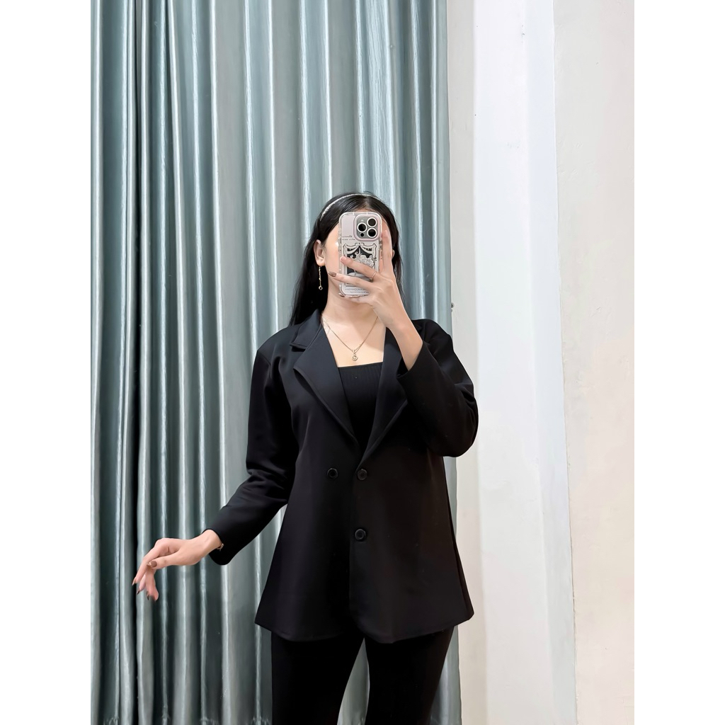 Blazer Scuba Kancing 3 / Blazer Wanita Kantor