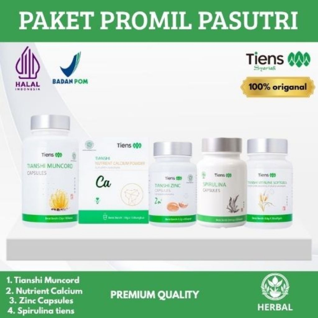 Herbal China Tiens Paket PROMIL Istri + Paksu Maksimal 5 Produk Full Segel Bpom Halal Free Bimbingan