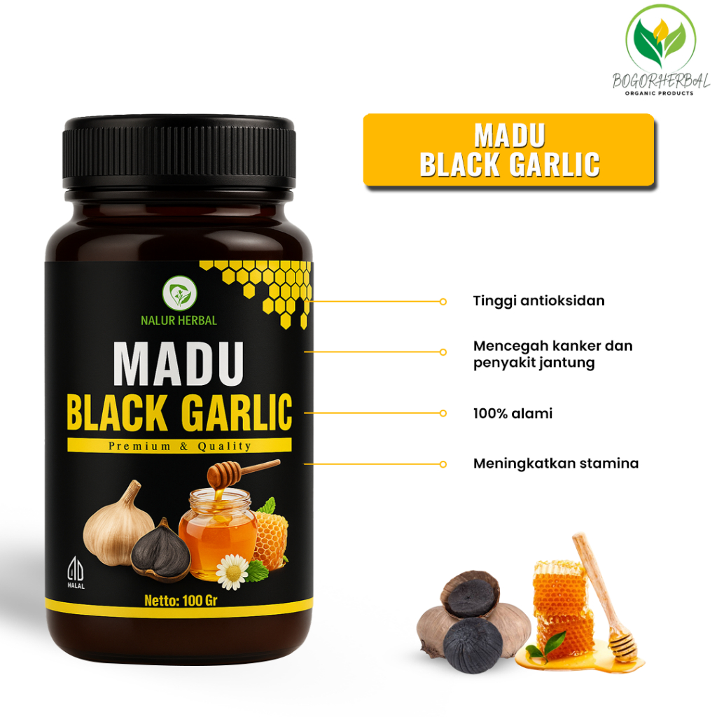 

MADU BLACK GARLIC TUNGGAL / BAWANG HITAM BLACK GARLIC / MADU HITAM BLACK GARLIC PREMIUM 65GRAM