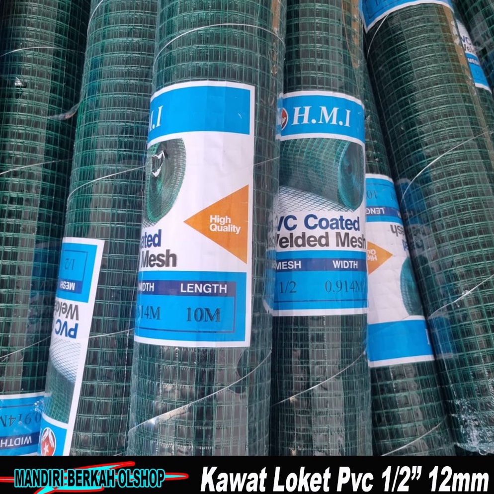 KODE D97F Kawat Loket PVC Hijau 1 Roll 12  Kawat Ram  Kawat Kandang  Kawat Cor 12