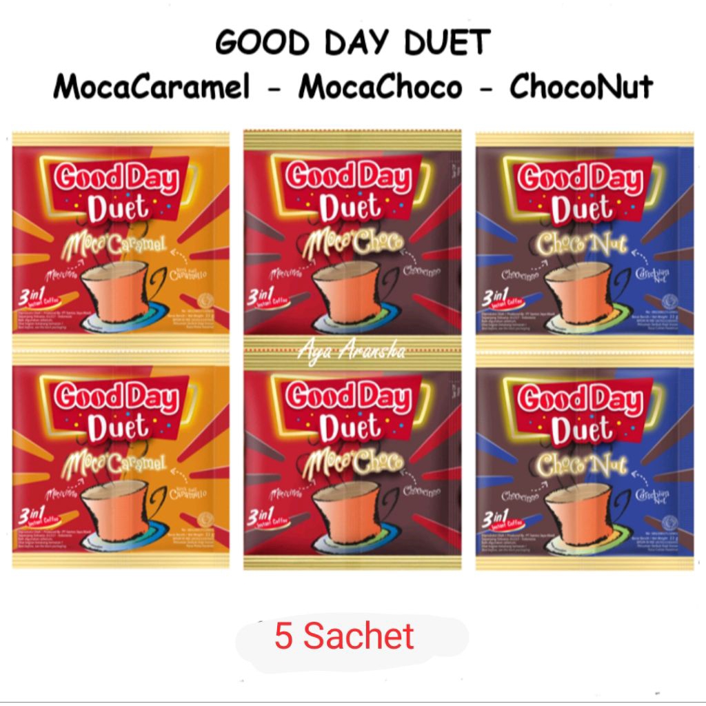 

Good Day Duet All Variant 5 Sachet 110gr - Mocachoco Choconut Mocacaramel