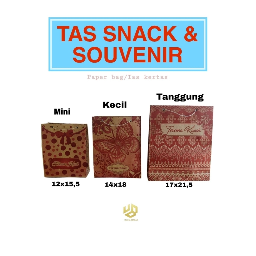 

TAS SNACK&SOUVENIR (isi 50pcs) Paper Bag motif batik kekininan