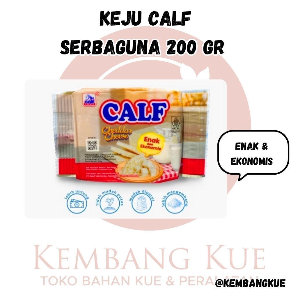 

Keju Calf Serbaguna 200gr /Keju Parut Serbaguna Cheese/calf serbaguna 200gr/tbk kembangkue
