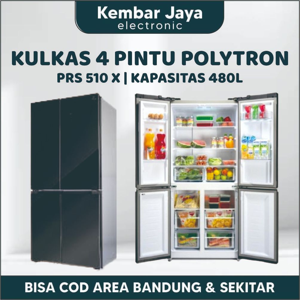 POLYTRON PRS 510X KULKAS 4 PINTU FRENCH DOOR MULTI DOOR GARANSI RESMI