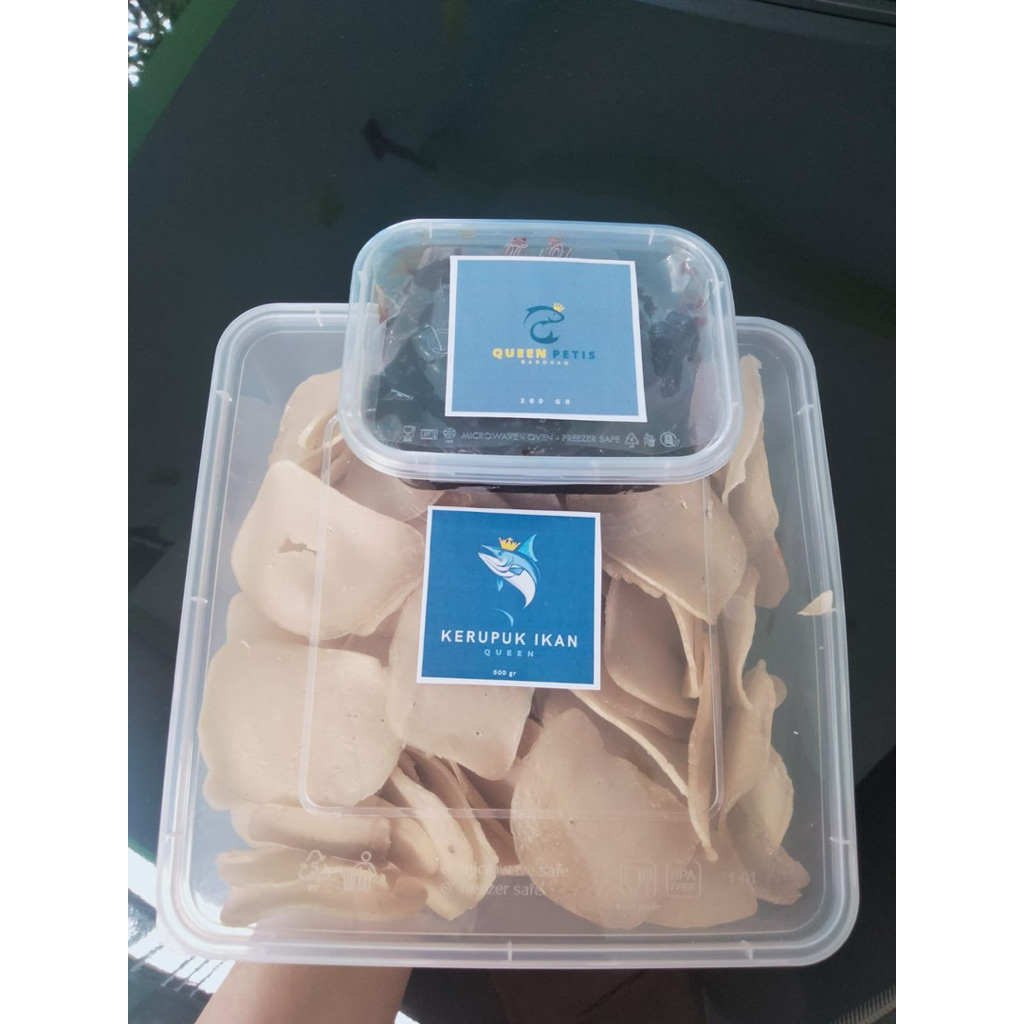 

paket kerupuk ikan tenggiri sama petis ikan