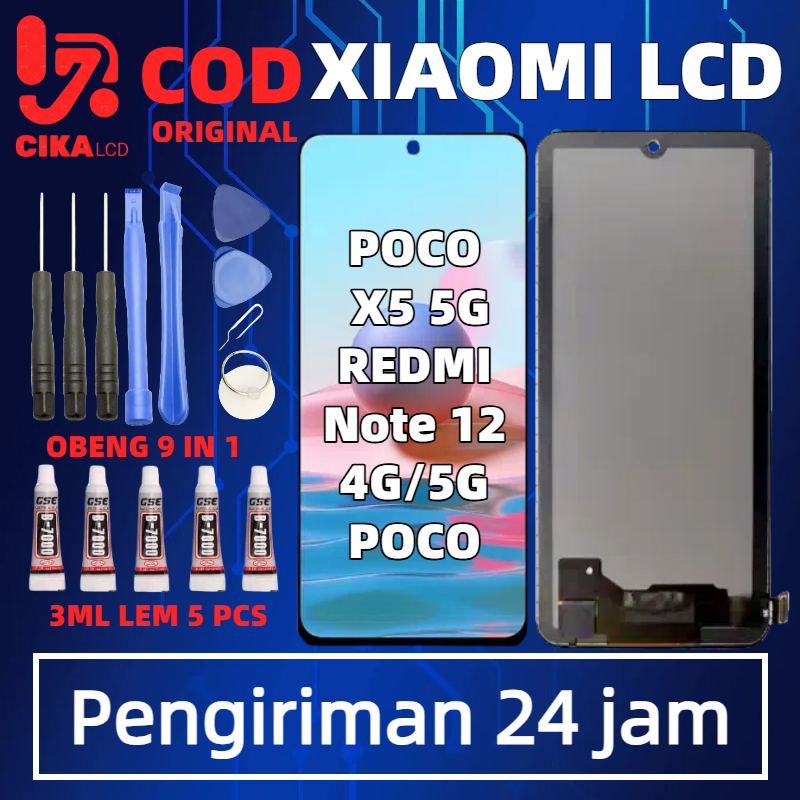 ASLI 100% LCD XIAOMI REDMI NOTE 12 4G 5G - POCOPHONE X5 5G FULLSET TOUCHSCREEN | FREE ALAT PASANG