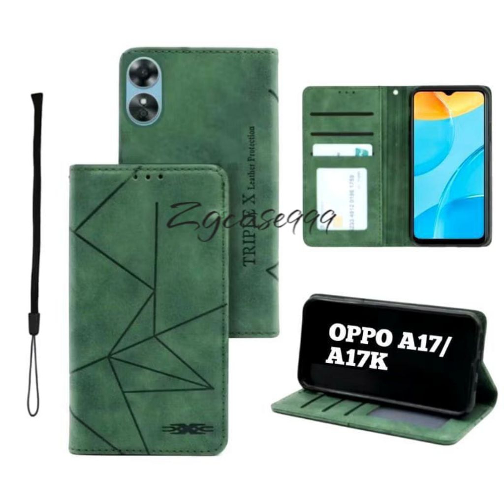 Case Hp OPPO A17/A17K Casing dompet handphone flip cover