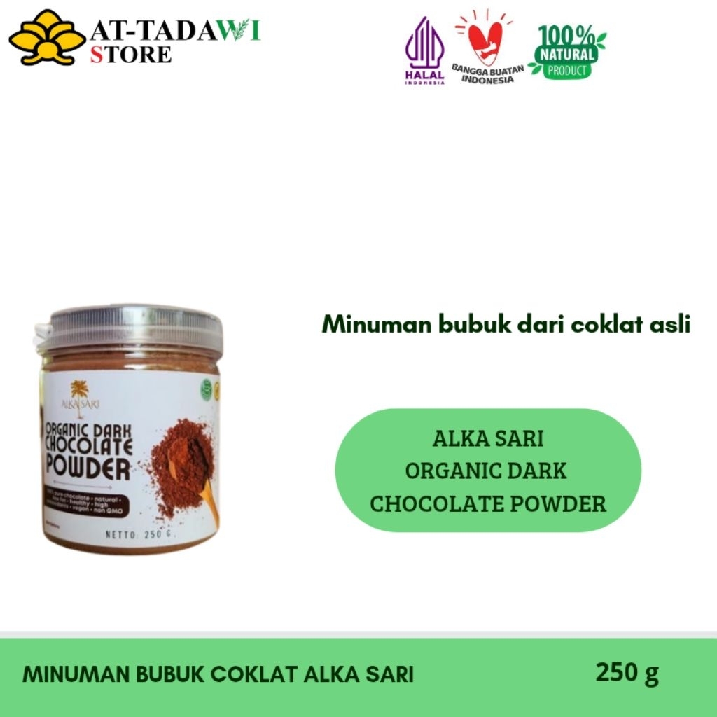 

AL KASARI - ORGANIC DARK CHOCOLATE POWDER - minuman bubuk coklat organik original - 250 g