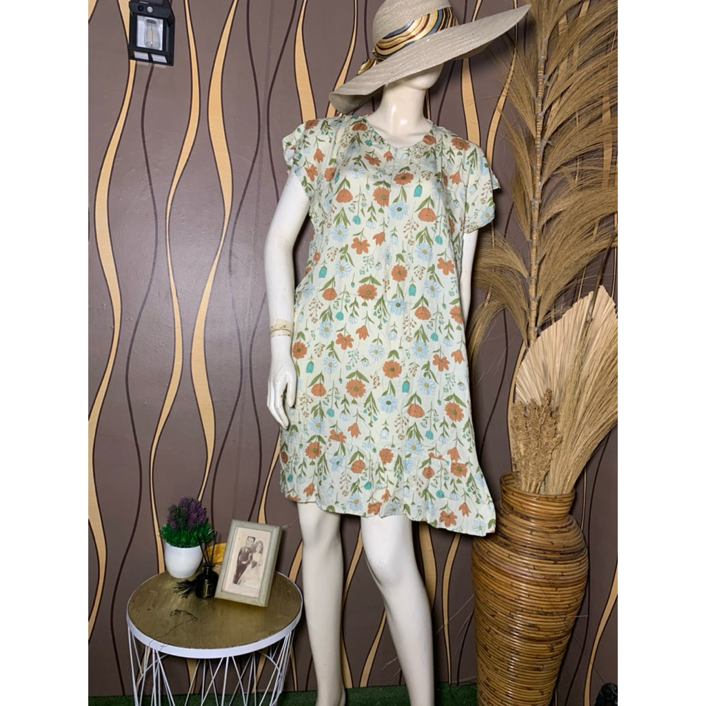 Daster Rulfe Pendek Selutut/Daster Rayon/Daster Kekinian