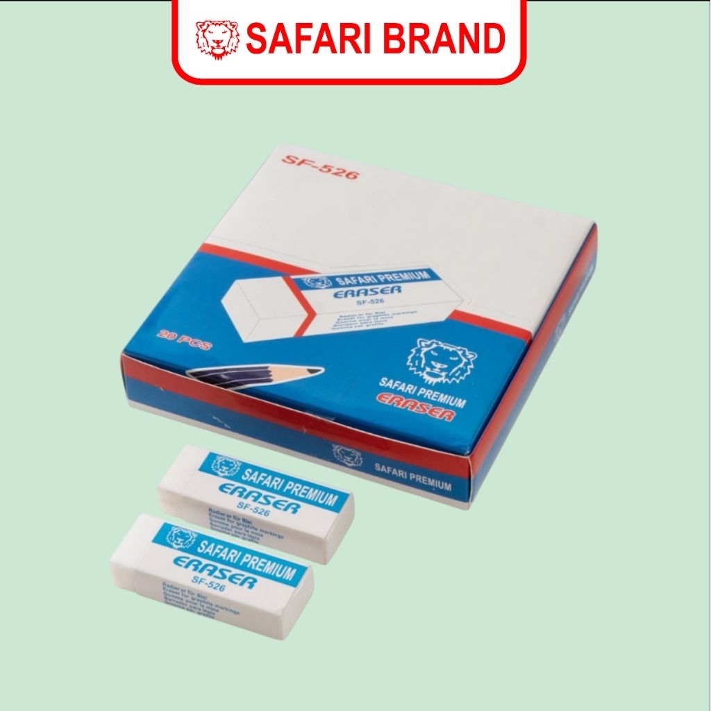 

SF 526 Penghapus Penghapusan Stip Setip Eraser Karet Pensil Premium Putih Merk Safari Brand