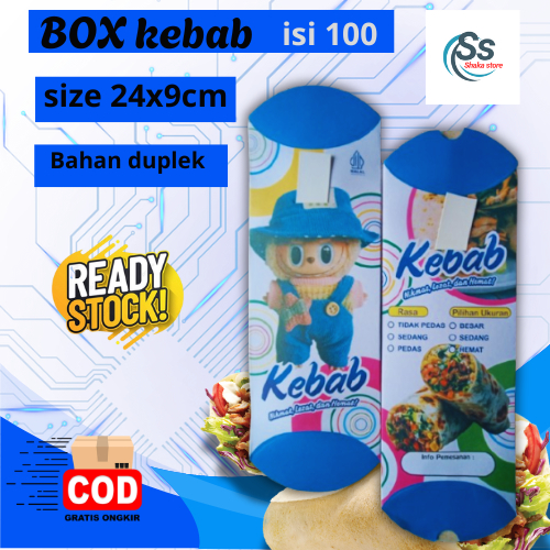 

Kebab Isi 100 Box Bahan Duplet bungkus kebab box kebab kemasan kebab