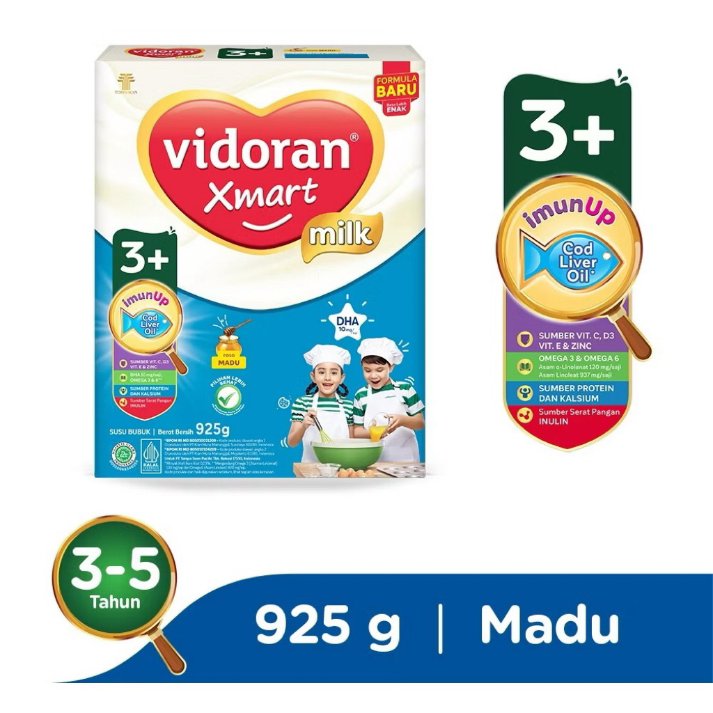 vidoran 3+ madu/vanila 925gram