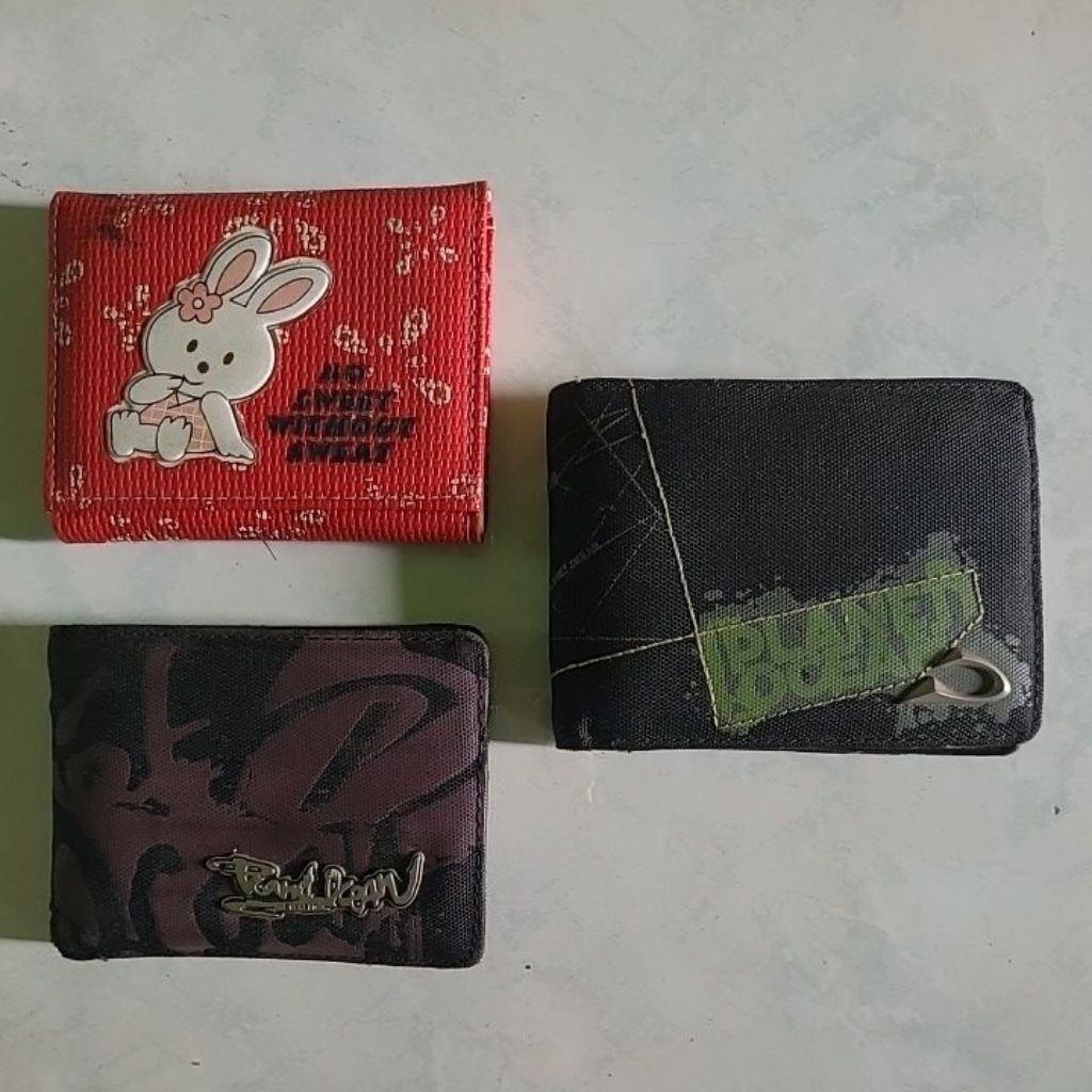 Paket B1G1 Dompet Wallet Lipat Kelinci Rabbit + Love model Tipis Wanita Anak / Pria Planet Ocean