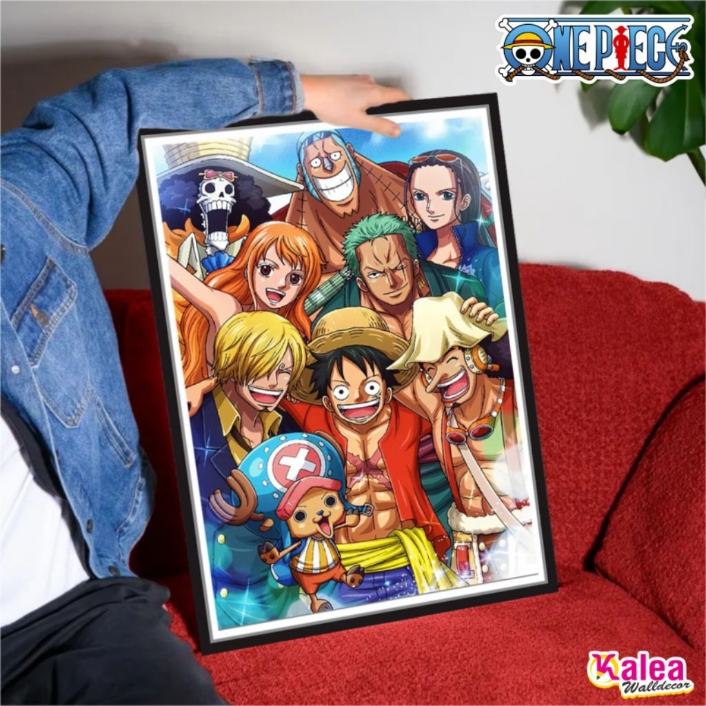 Hiasan dinding bingkai Mdf Anime One Piece ukuran (30 X 40)  / Walldecor Mdf Anime One Piece ukuran 