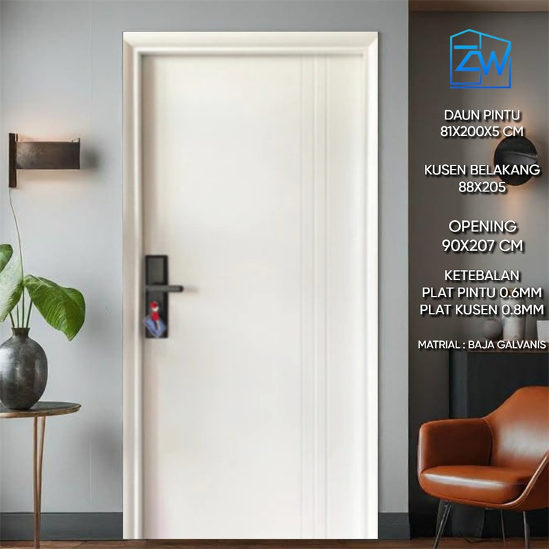 ZW - ( Pintu baja A036) / Pintu kamar / Pintu kamar tidur / Pintu utama lengkap
