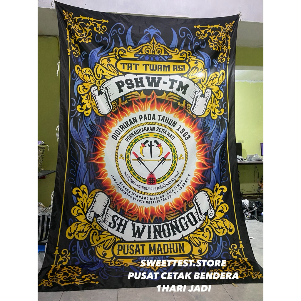 TERMURAH + FREE STICKER, BENDERA PSHW WINONGO, BENDERA PRINTING SH WINONGO, GIANTFLAG PRINTING PSHW,