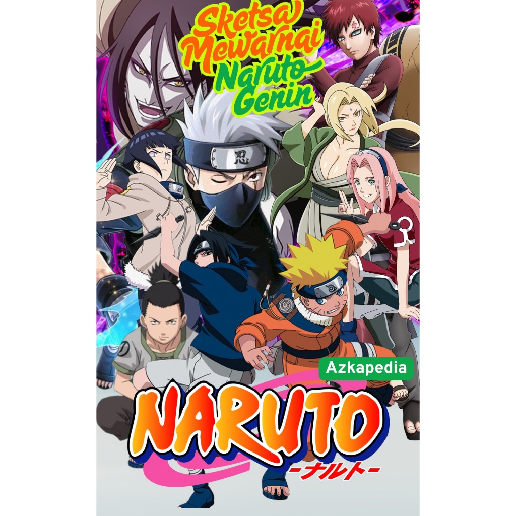 BUKU SKETSA MEWARNAI EDISI NARUTO GENIN ISI 10 LEMBAR 5K