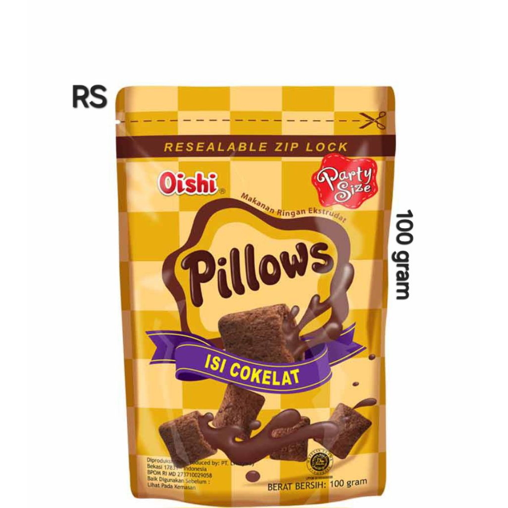 

oishi snack pillows chocolate/ubi 100g