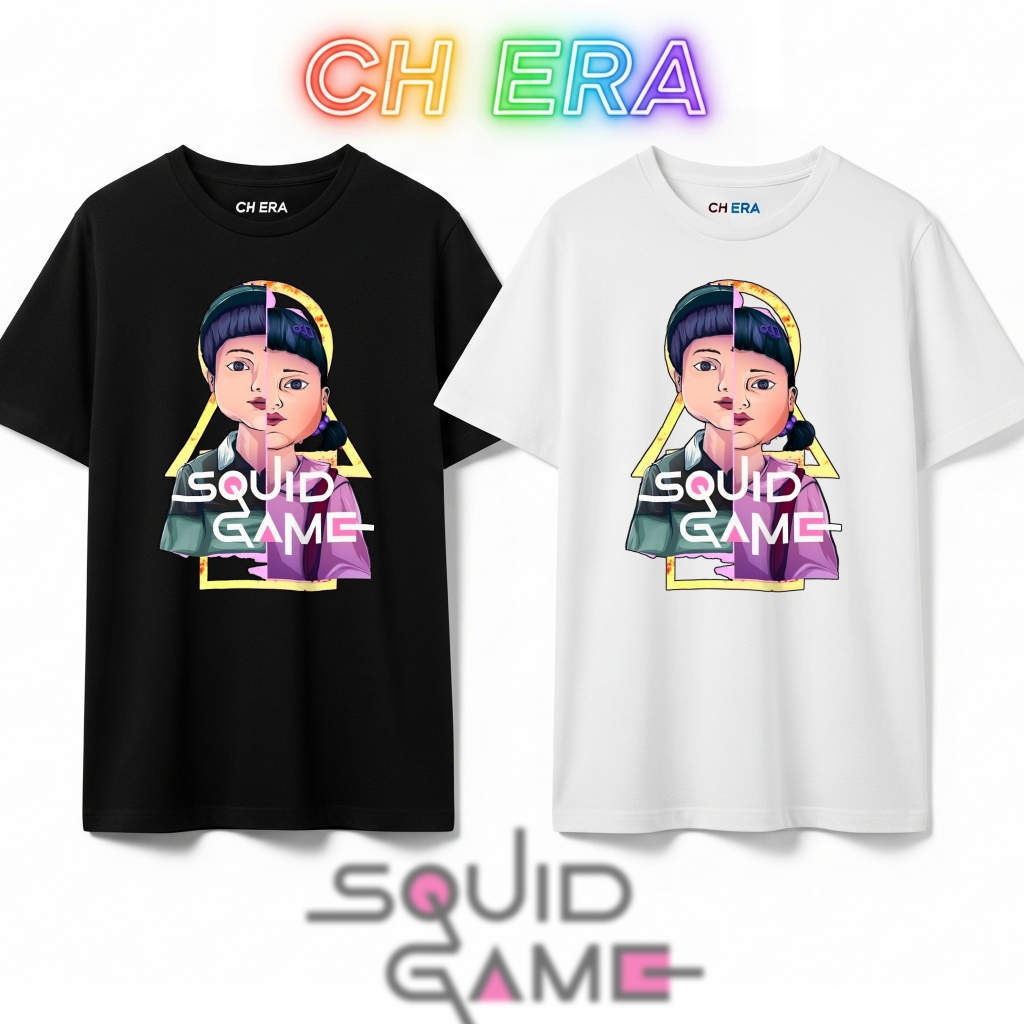 baju kaos squid game bahan katun anak sampai dewasa laki perempuan boneka Young-hee