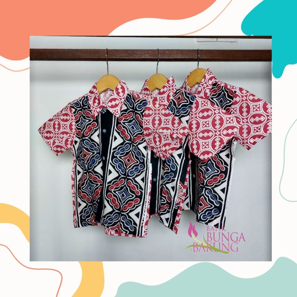 Hem Anak Batik Bunga Bakung Kombinasi Mahendra