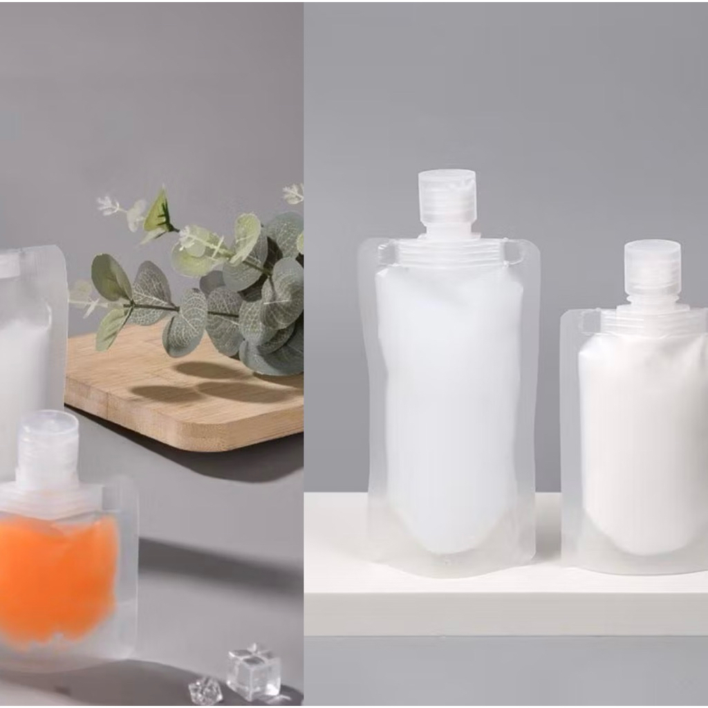 Botol refill travel | pouch plastik travelling | pouch tempat sabun cair shampoo