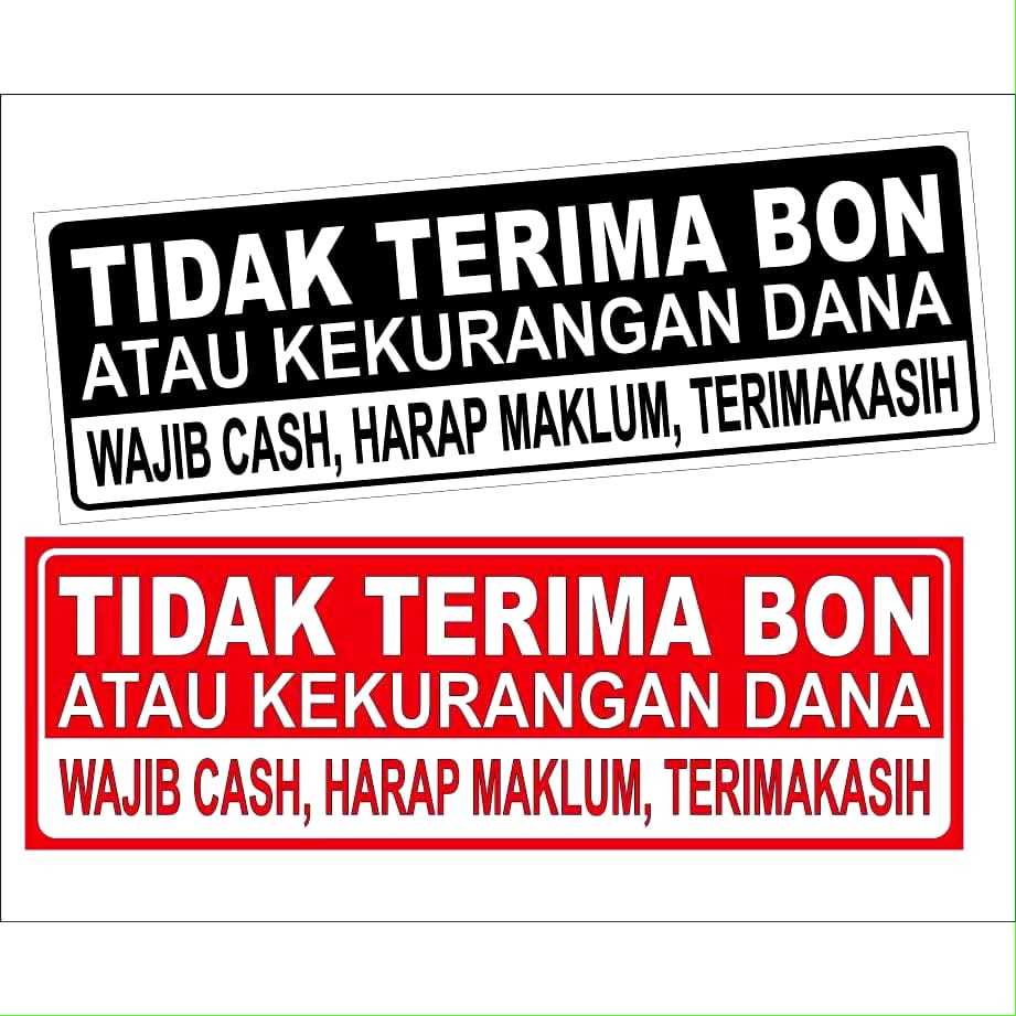 

STIKER SIGN VINYL DILARANG NGUTANG / BON 30 X 10 CM - SIAP KIRIM