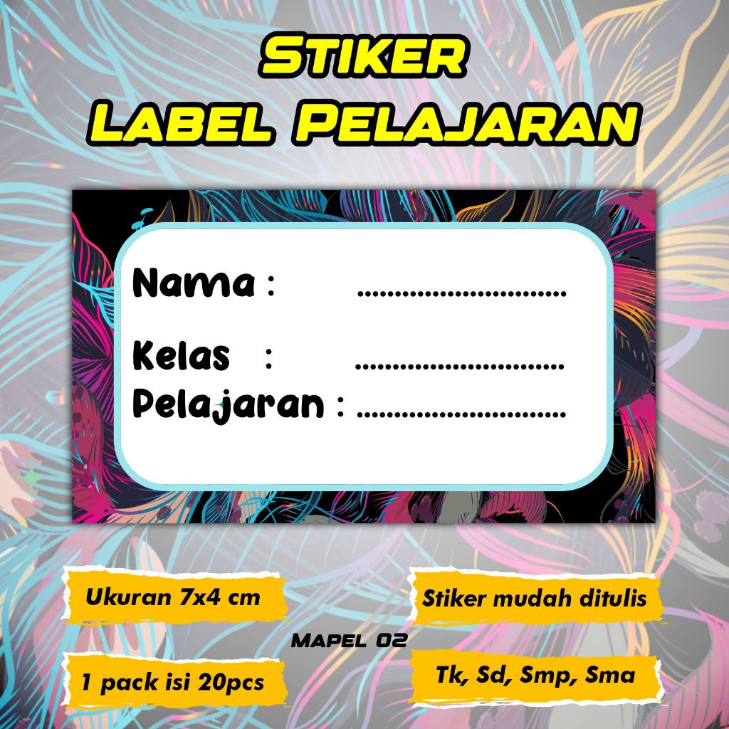 

Stiker Label Pelajaran Nama Kelas