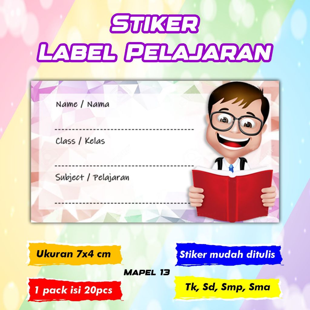 

Stiker Label Pelajaran Name Kelas