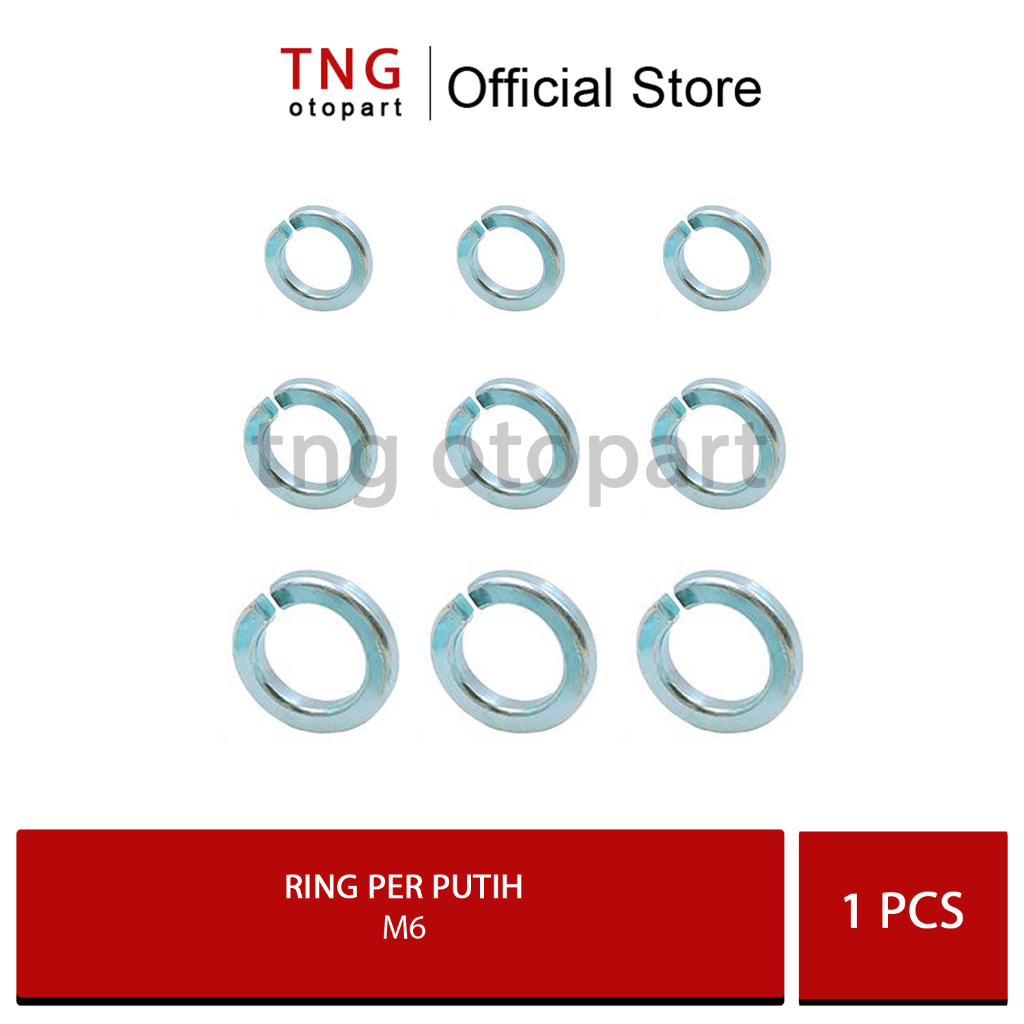 M6 Ring Per Putih / Ring Per m6 Galvanis / Spring Washer m6