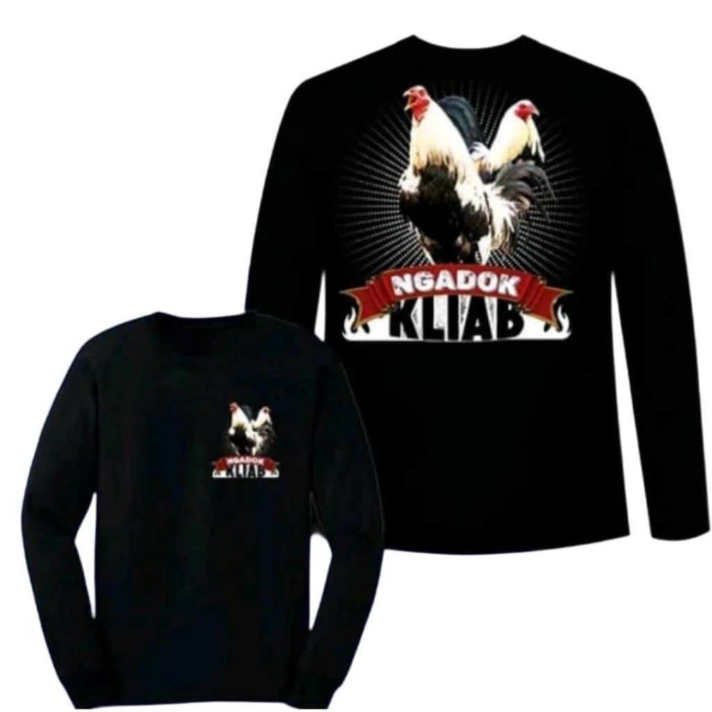 Kaos Lengan Panjang Ayam petarung Ngadok Kliab - Ayam Fighter