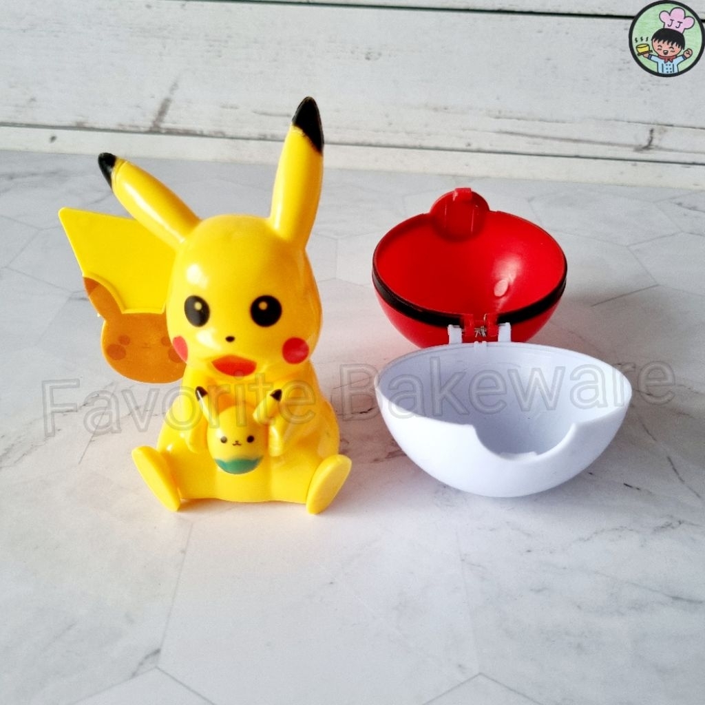 Topper Cake Birthday Pokemon Pikachu Ball Hiasan Kue Tart Ulang Tahun Poke Ball Bola