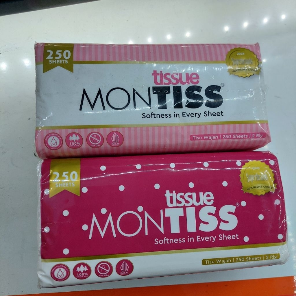 Tisu kolose facial/montis tisu kecil/ tisu montis 250 shelets