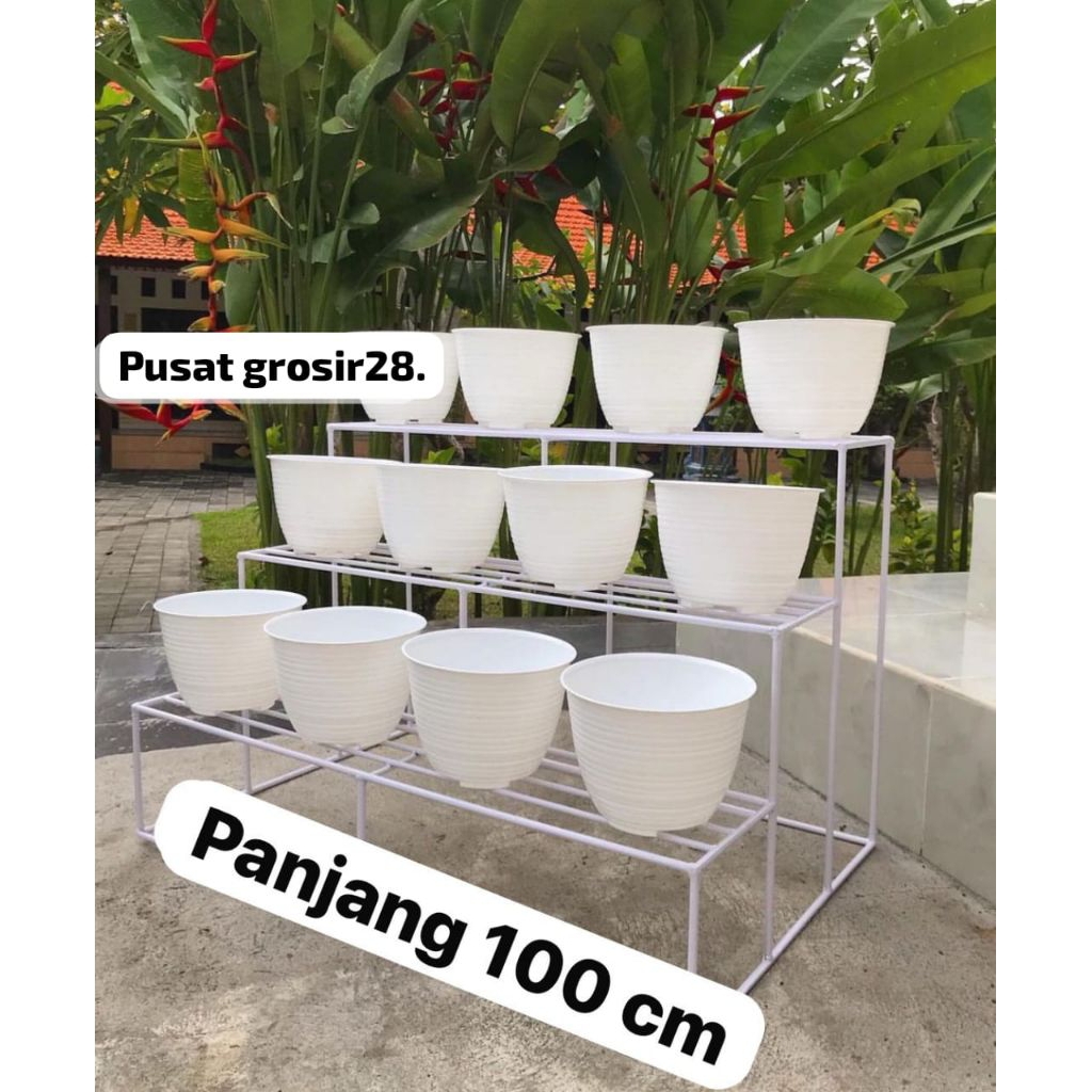 Rak bunga besi susun 3 / standing pot susun 3 / rak bunga / standing pot / pusat grosir28.