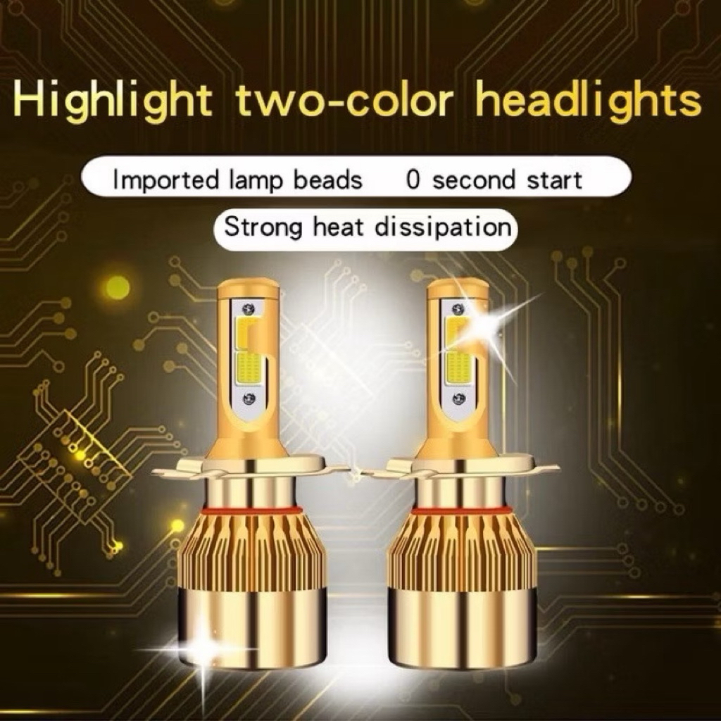 Lampu Depan Mobil Led H4 PNP 2 Warna Putih Kuning