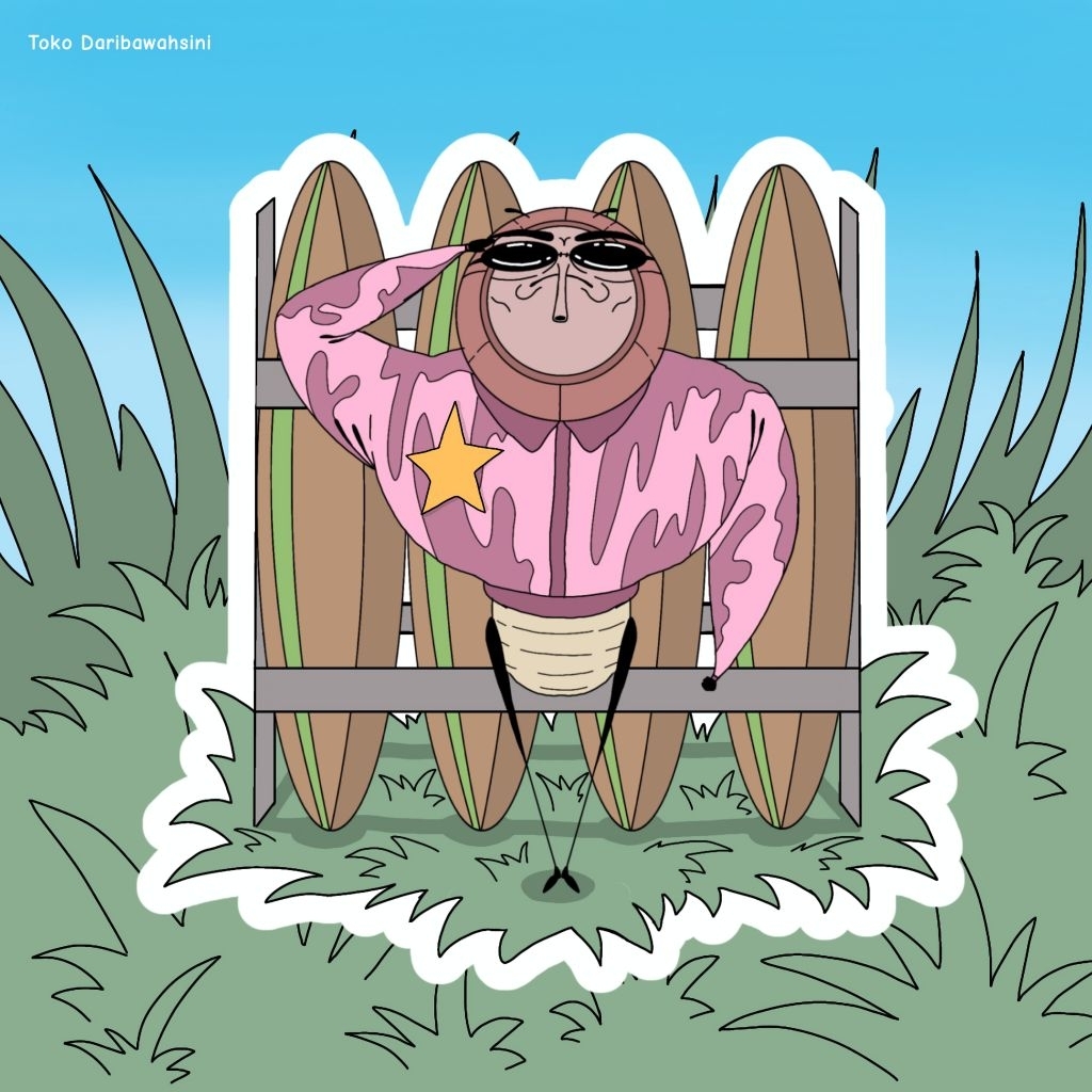 

Sticker vinyl karakter lalat tentara