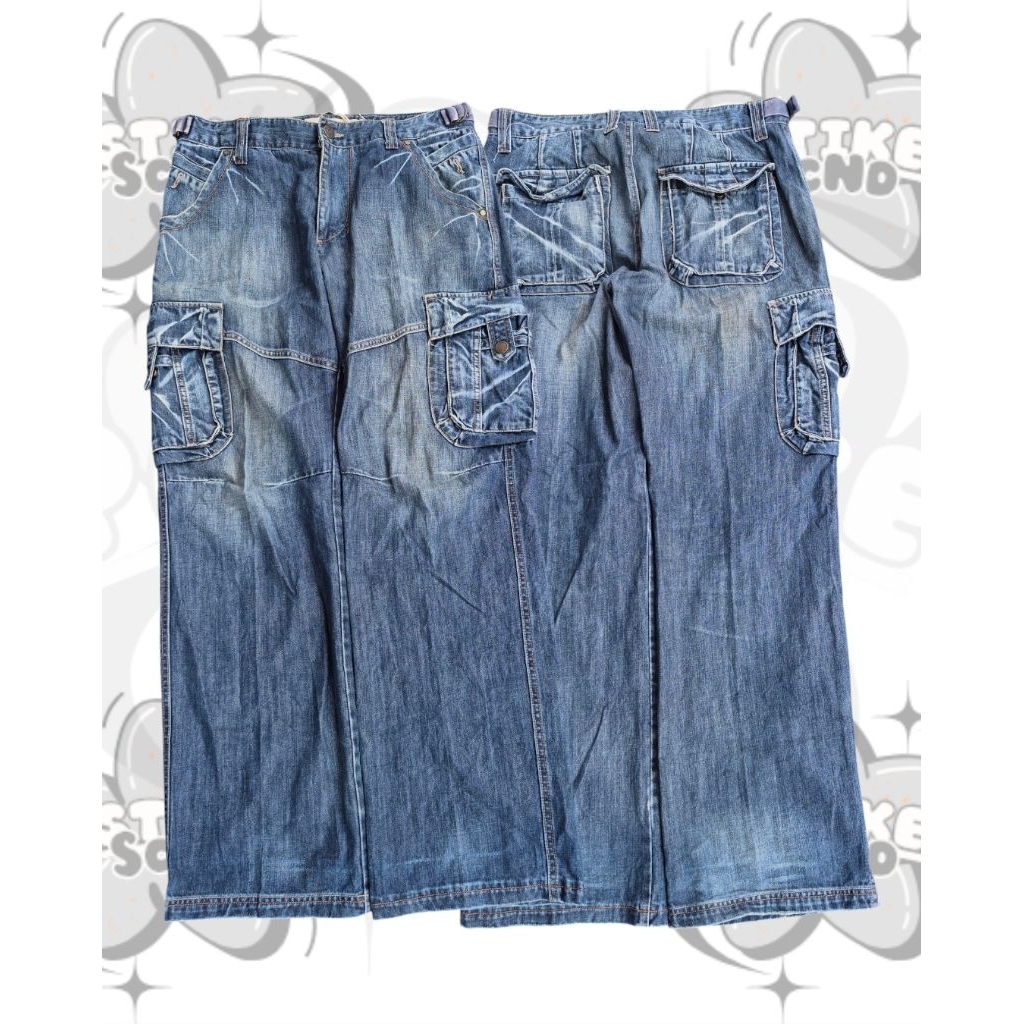 VINTAGE Y2K CARGO JEANS MULTIPOCKET - KANTONG TIMBUL BY CONUS JEANS
