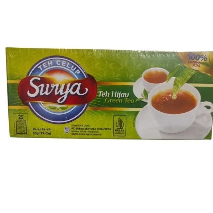 

Surya teh hijau teh celup green tea 50gr (25sx2gr)