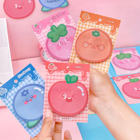 

CP Sticky Note Fruity 30 Lembar – Memo Pad Lucu Estetik Tulis Harian