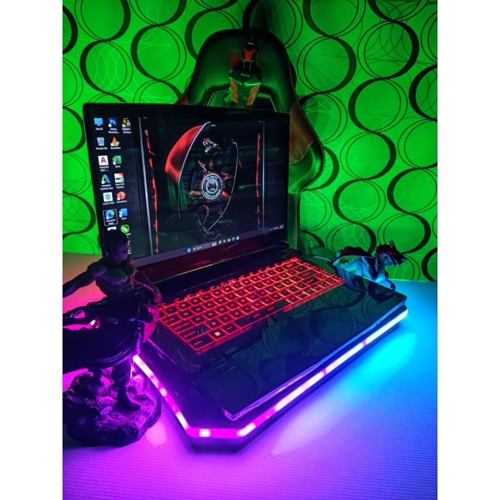 Laptop Gaming MSI GF63 Core i7 Gen 11 Ram 16/512gb Ssd Dual Vga Nvidia Siap Pakai Fitur Lengkap COD 