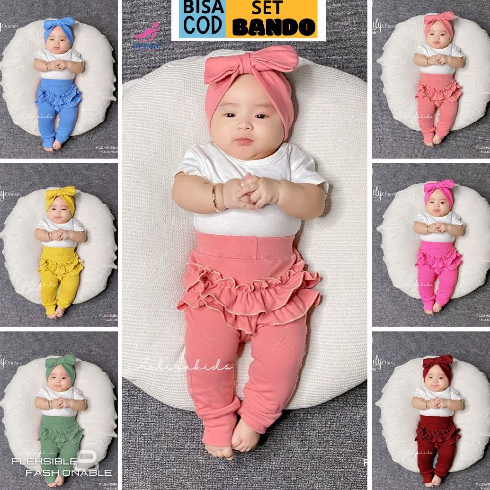 Booming One set Bayi Baju bayi Newborn Perempuan SET BANDO UMUR  BULAN  2 BULAN Terbaru ZAlira Kids 
