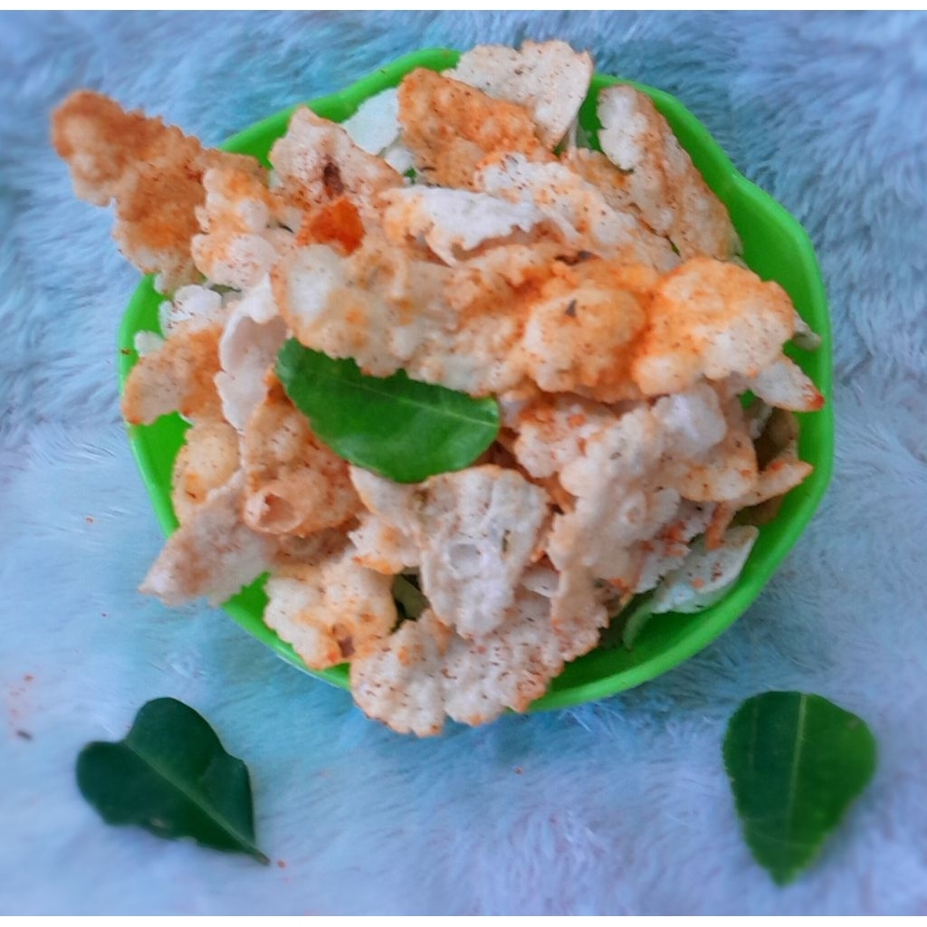 

seblak kering cireng krispi kriuk pedas gurih daun jeruk